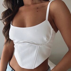 White Fox Simply Sleek Diamante Bustier White